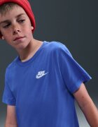 Nike Тениска Futura с овално деколте Светлосин