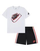 Nike Тениска и къс панталон - 2 части Червен/Черен/Бял