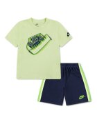 Nike Тениска и къс панталон - 2 части Тъмносин/Шам фъстък зелено