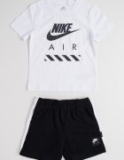 Nike Тениска и къс панталон с лого - 2 части Черен/Бял