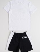 Nike Тениска и къс панталон с лого - 2 части Черен/Бял