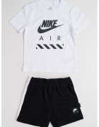 Nike Тениска и къс панталон с лого - 2 части - Черен/Бял