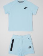 Nike Тениска и шорти с памук с лого Светлосин
