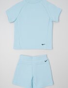 Nike Тениска и шорти с памук с лого Светлосин