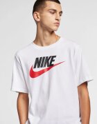 Nike Тениска Icon Futura с лого Тъмночервен/Избеляло черно/Бял