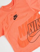 Nike Тениска с овално деколте и лого Черен/Розова сьомга