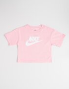Nike Тениска с овално деколте с принт Бял/Пастелнорозов