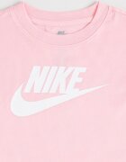 Nike Тениска с овално деколте с принт Бял/Пастелнорозов