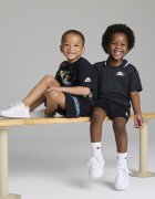 Nike Тениска с памук и лого и панталон - 2 части Пастелносин/Черен/Бледозелен