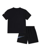 Nike Тениска с памук и лого и панталон - 2 части Пастелносин/Черен/Бледозелен