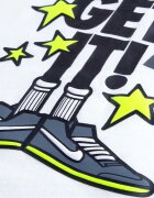 Nike Тениска с памук Let's Get It с графика Тъмносин/Избеляло черно/Бял