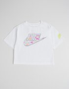 Nike Тениска с памук с лого Бял/Розово/Светлосин