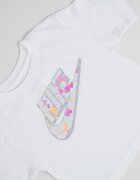 Nike Тениска с памук с лого Бял/Розово/Светлосин