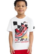 Nike Тениска с памук с овално деколте Червен/Избеляло черно/Бял