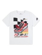 Nike Тениска с памук с овално деколте Червен/Избеляло черно/Бял