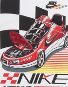 Nike Тениска с памук с овално деколте Червен/Избеляло черно/Бял