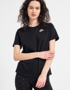 Nike Тениска Sportswear Club Essentials с овално деколте Черен
