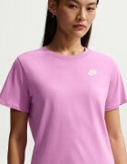 Nike Тениска Sportswear Club Essentials с овално деколте Пастелнорозов