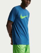 Nike Тениска Sportswear Swoosh с лого Лайм зелено/Син