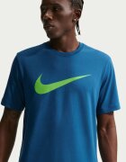 Nike Тениска Sportswear Swoosh с лого Лайм зелено/Син