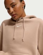 Nike Уголемено худи Phoenix с джоб кенгуру Бежов