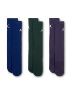 Nike Унисекс баскетболни чорапи - 3 чифта Зелен/Тъмнозелен/Бледовиолетов