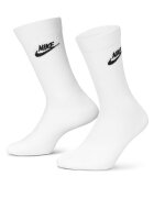 Nike Унисекс чирапи Everyday Essential - 3 чифта Бял/Избеляло черно