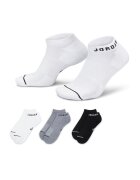 Nike Унисекс чорапи Jordan с лого - 3 чифта Бял/Черен/Сив меланж