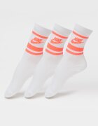 Nike Унисекс чорапи с лого - 3 чифта Бял/Неоново оранжево