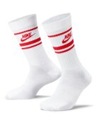 Nike Унисекс чорапи с лого - 3 чифта Червен/Бял