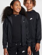 Nike Яке с качулка и джобове с цип Черен