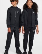 Nike Яке с качулка и джобове с цип Черен