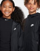 Nike Яке с качулка и джобове с цип Черен
