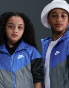 Nike Яке с качулка и джобове с цип Черен/Кралско Синьо/Tъмносив