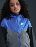 Nike Яке с качулка и джобове с цип Черен/Кралско Синьо/Tъмносив