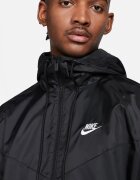 Nike Яке Windrunner с качулка и контрасти Черен