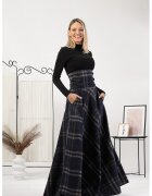 Nikka Place Пола с вълна с висока талия - Ултрамарин синьо/Бежов/Кралско Синьо