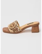 NINE WEST Чехли Ending с ток - Кафяв/Светло бежово