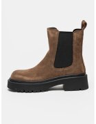 NINE WEST Кожени боти Zoe - Тъмнокафяв