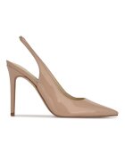 NINE WEST Лачени обувки Feather с отворена пета Бежов