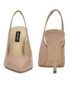 NINE WEST Лачени обувки Feather с отворена пета Бежов
