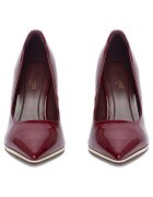 NINE WEST лачени обувки на ток от еко кожа - заострен връх - червени