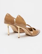 NINE WEST Лачени обувки стилето Dolen Светлокафяв