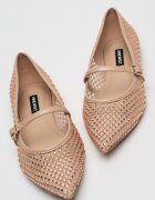 NINE WEST Мрежести пантофки Bray с остър връх Прашно розово
