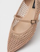 NINE WEST Мрежести пантофки Bray с остър връх Прашно розово