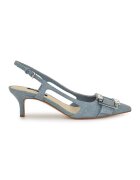 NINE WEST Обувки Neeri с остър връх и ефект на деним - Светлосин
