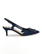NINE WEST Обувки Neeri с остър връх и ефект на деним - Тъмносин