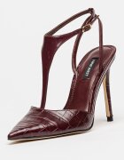 NINE WEST Обувки от еко кожа с ток стилето Бордо