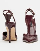 NINE WEST Обувки от еко кожа с ток стилето Бордо