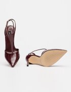 NINE WEST Обувки от еко кожа с ток стилето Бордо